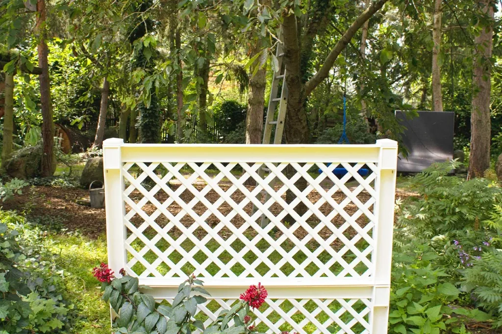 Jardinière avec treillis 100 cm, blanc