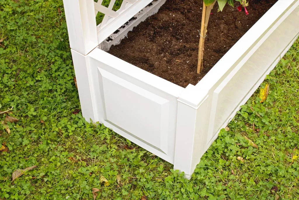 Jardinière avec treillis 100 cm, blanc