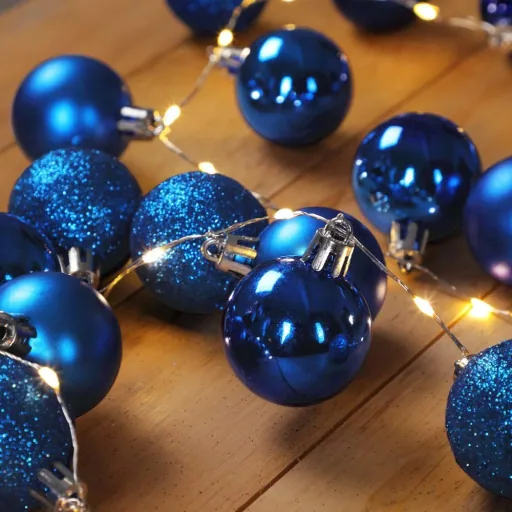 Christmas lights balls 40-LED - blue - 2m