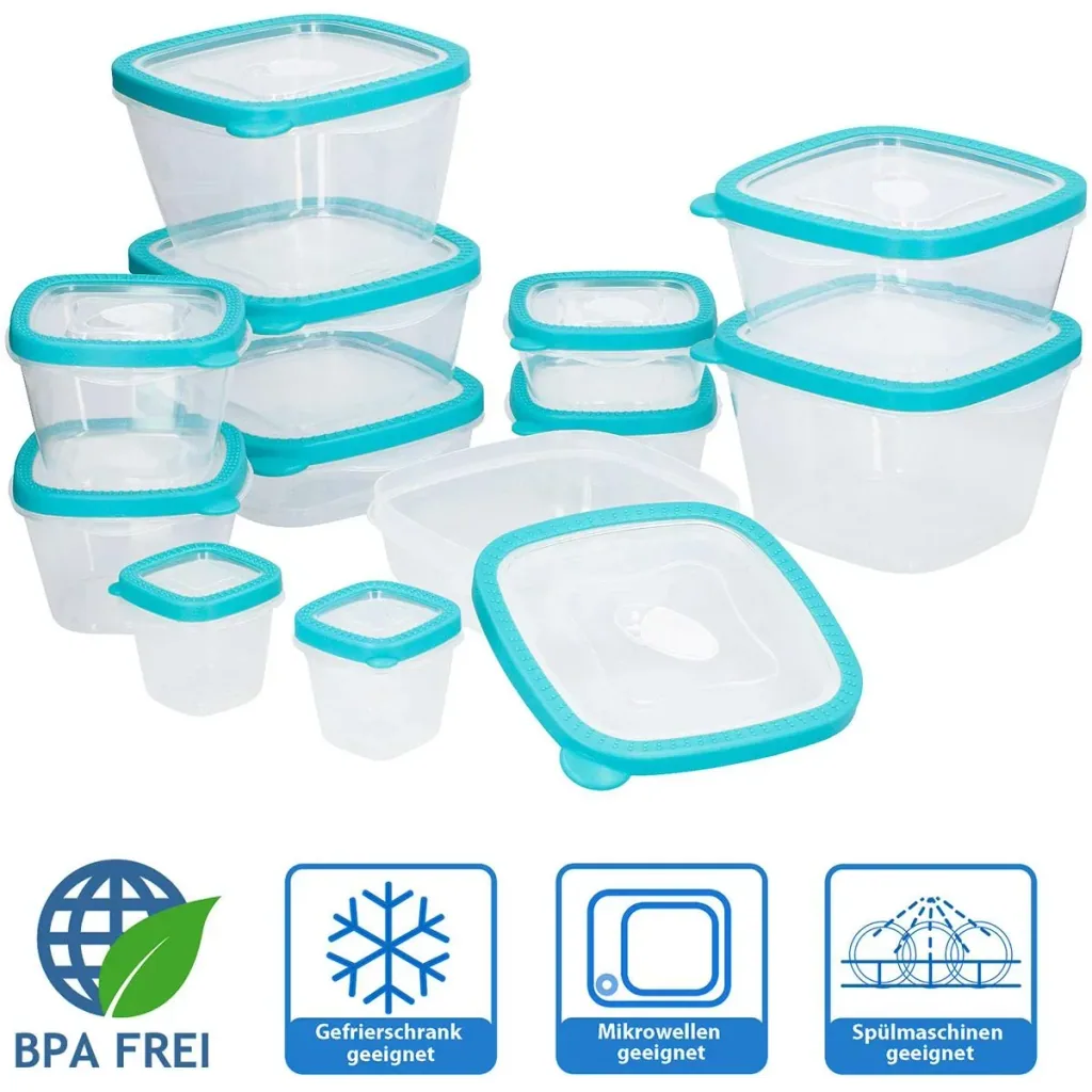Edco Food Storage Boxes 24 pcs. Turquoise BPA-free