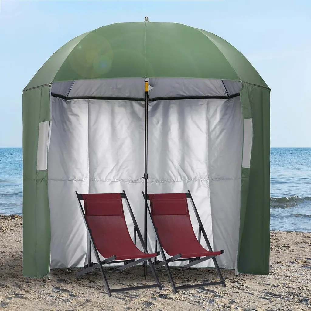 Parasol with side walls - Blue - 2 x 2.2 m