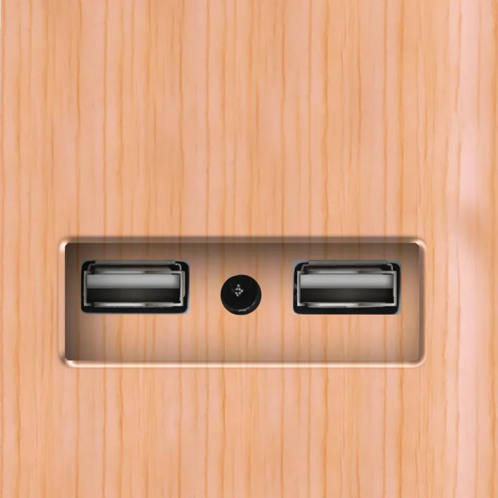 LED table lamp "Ionic Light" with integrated air freshener in wood look