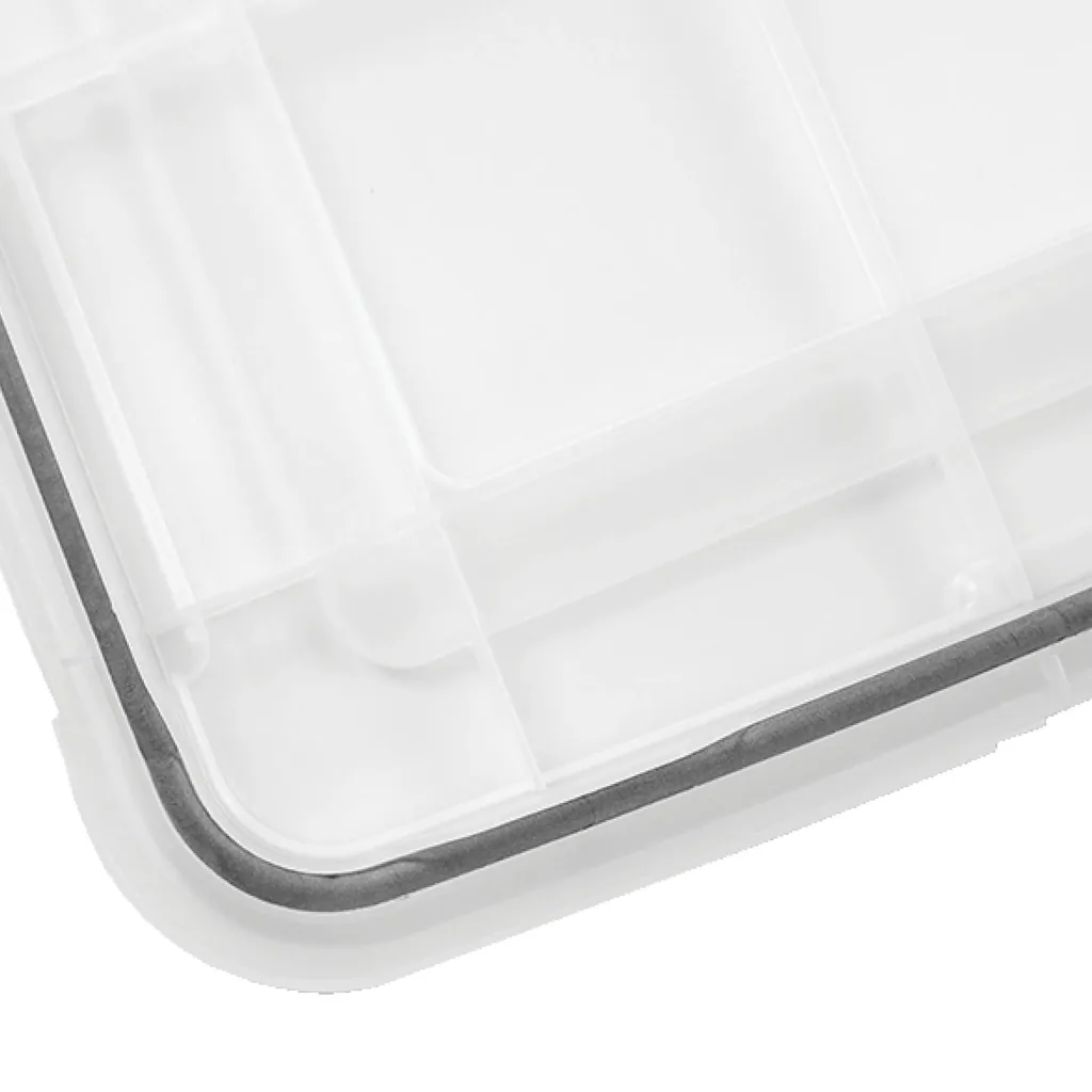 Waterproof storage box, transparent, 70 liters, set of 2