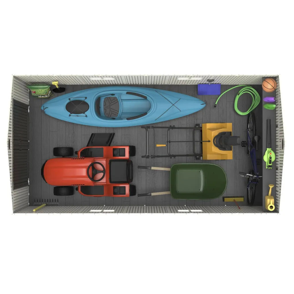 Plastic tool shed Galaxy dark grey, 244 x 457 x 244 cm
