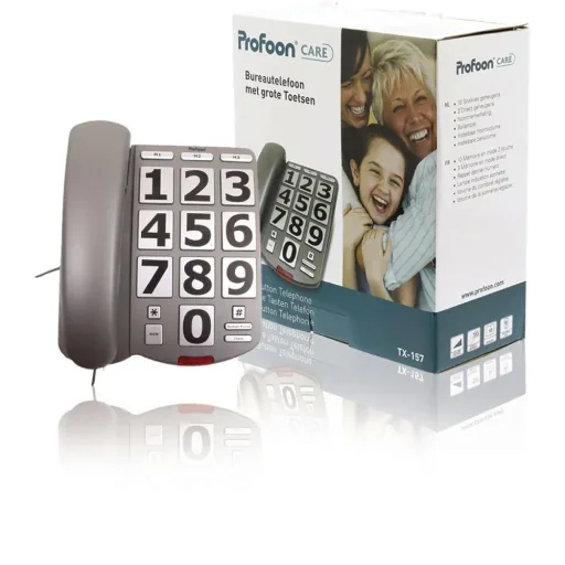 Landline telephone with grey/silver keys