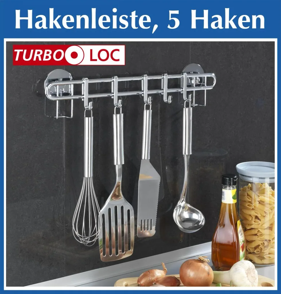 “Turbo-Loc” hook rail with 5 hooks, “Style” kitchen series