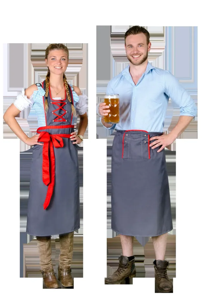 Apron for women, color gray/red, one size