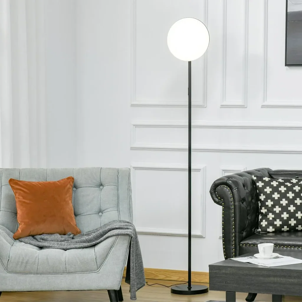 Floor lamp with LED adjustable by 90 degrees, removable light pole lamp, metal, acrylic, black, Ø28 x 171.5 cm