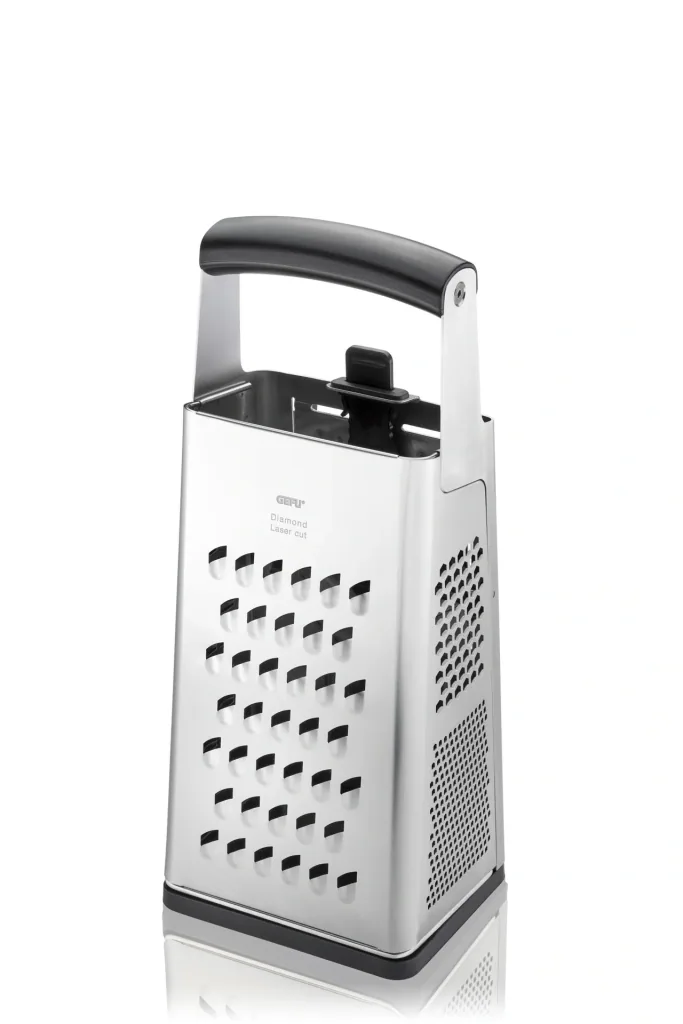 V-CUT square grater with 3-way adjustable planer, stainless steel