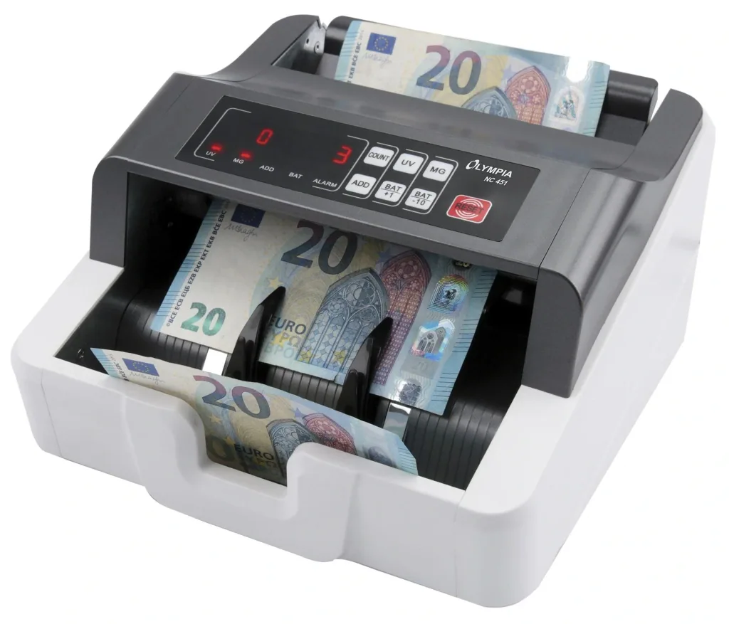 Banknote validator and counting device with UV + MG