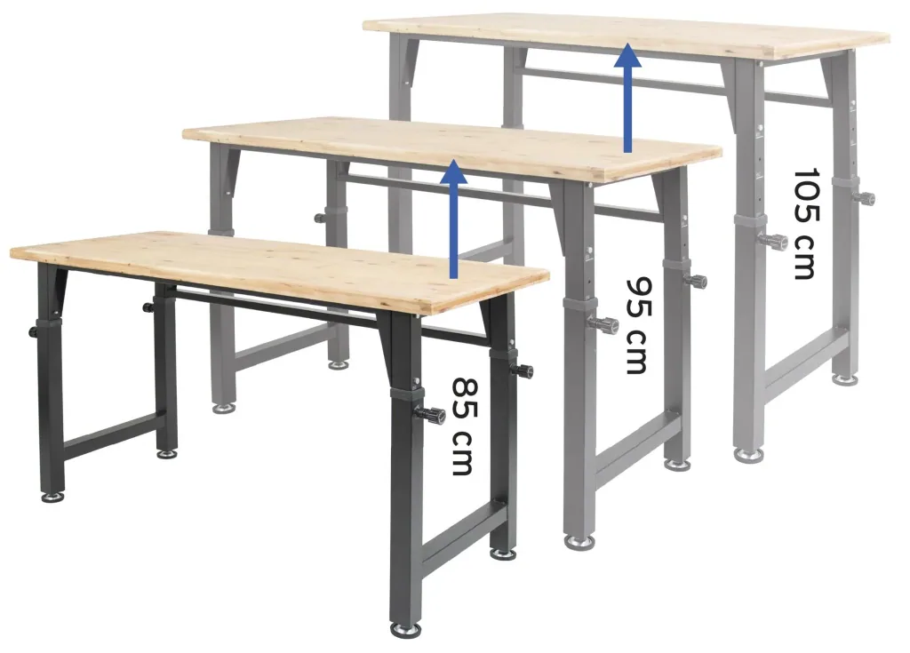 Height-adjustable workbench