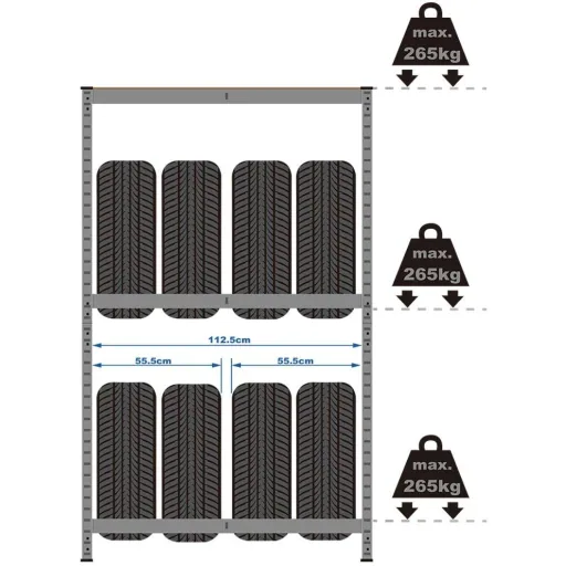 Tire carrier 180x120x40cm galvanized 795kg