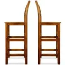 2x bar stools acacia wood