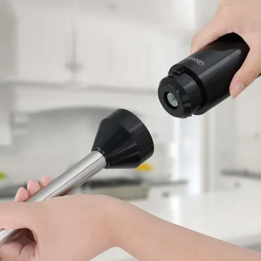 Hand blender set made of stainless steel