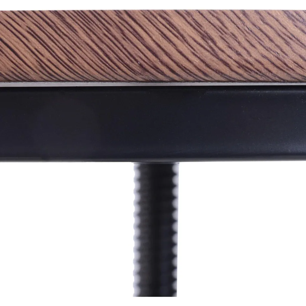 3-piece dining set, dining table, wooden table, dark natural wood look with 1 table + 2 stools