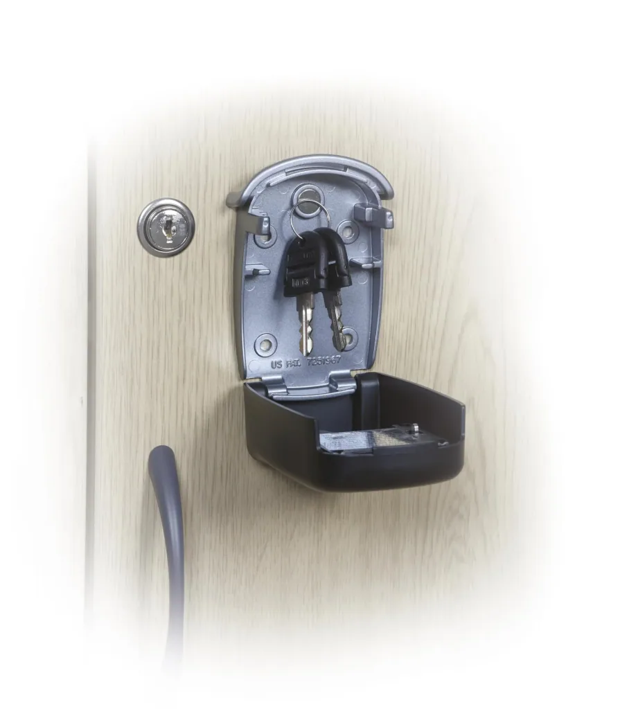 Key box with rotary combination lock, external dimensions 100 x 65 x 35 mm