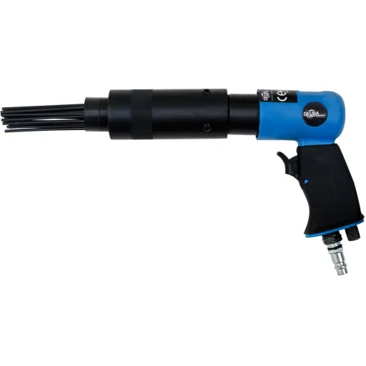 Pneumatic needle scaler including replacement head