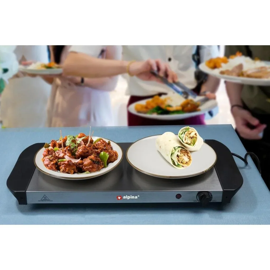 Buffet warmer - 3 compartments 1.25 liters - heating plate - thermostat