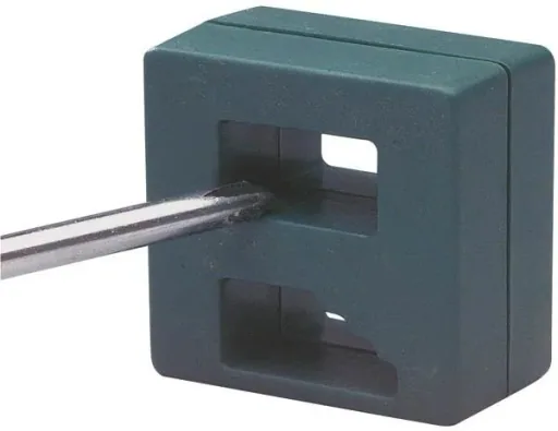 Screwdriver set, 21 pieces including magnetization device with permanent magnet