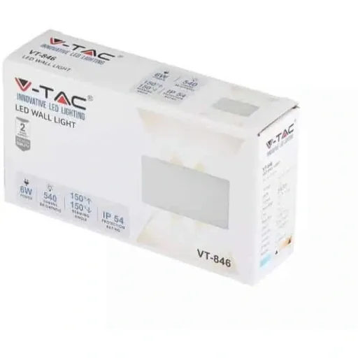 VT-846 LED wall light top / bottom - 5W - 630 Lm - 3000K - White