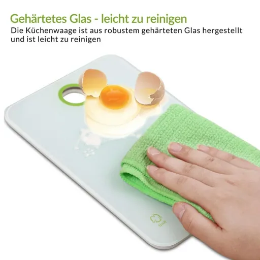 Digital kitchen scale white/green glass