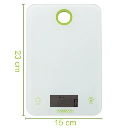 Digital kitchen scale white/green glass