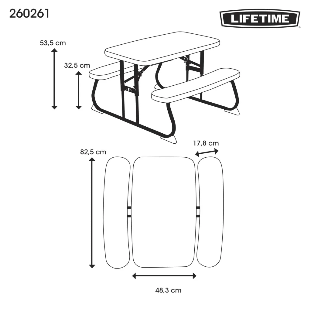 Table de pique-nique pour enfants Lifetime bleue