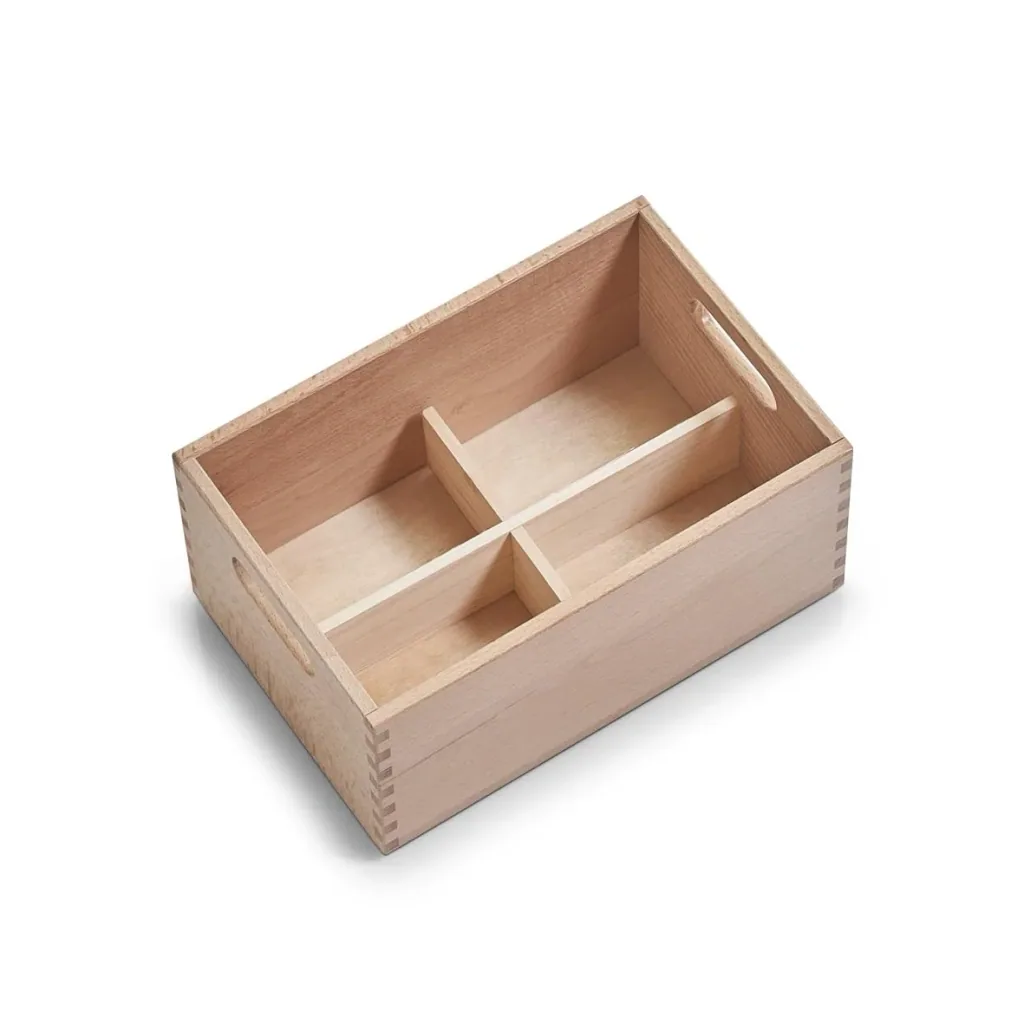 All-purpose box, varnished beech, 30 x 20 x 15 cm