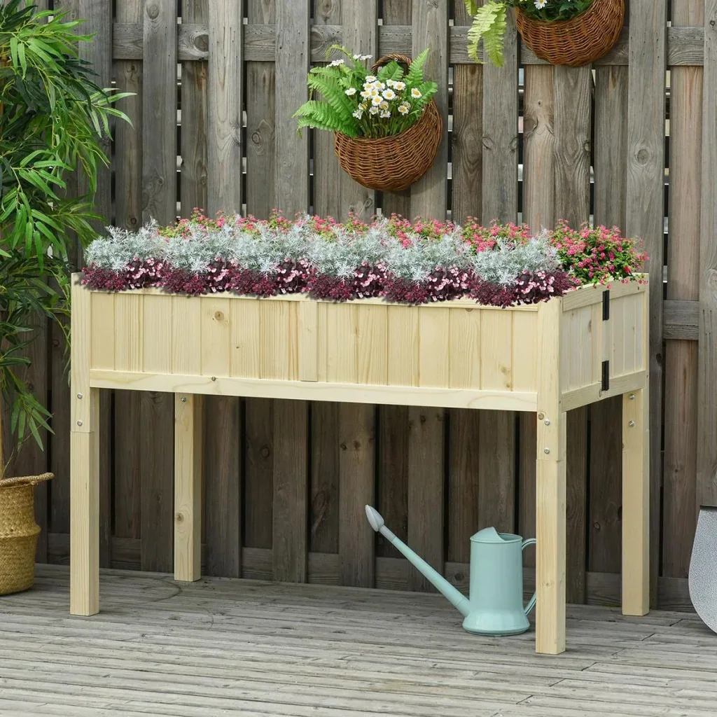 Foldable raised bed natural