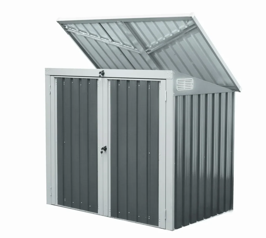 Westmann Coffre métallique pour poubelles 2 compartiments anthracite/gris clair, 101x158x134 cm