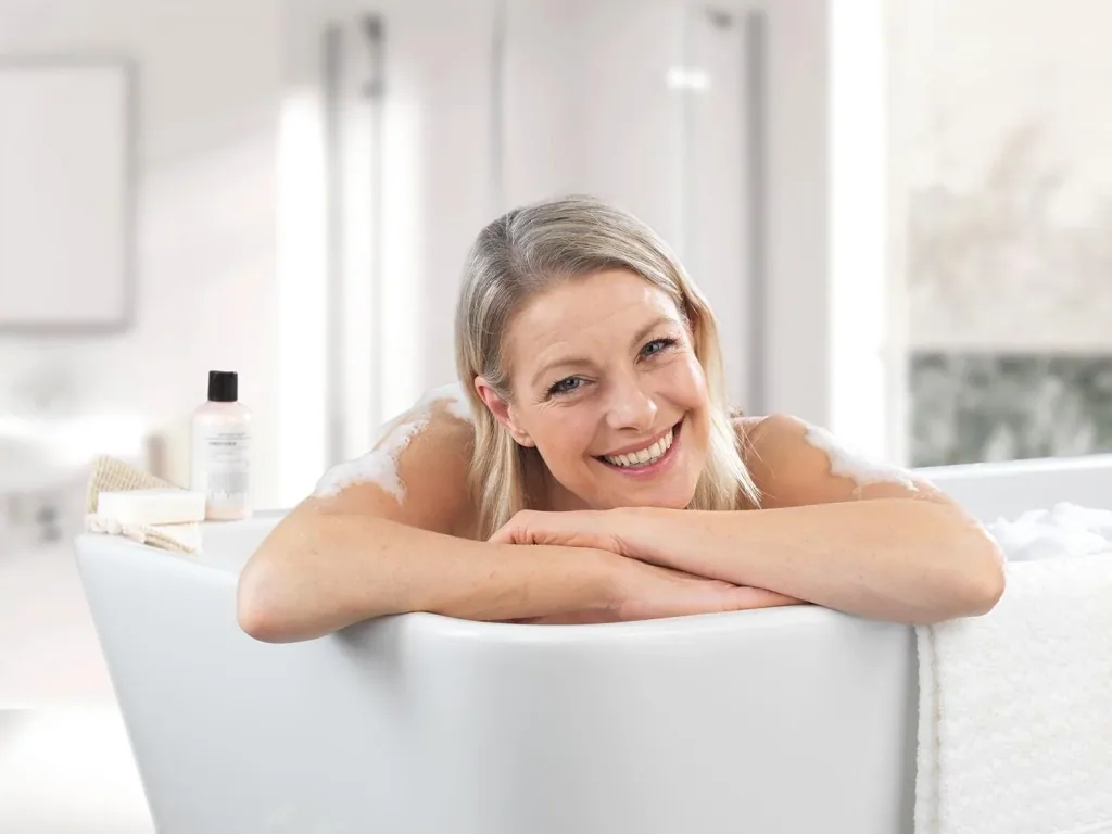 Bath mat with pillow