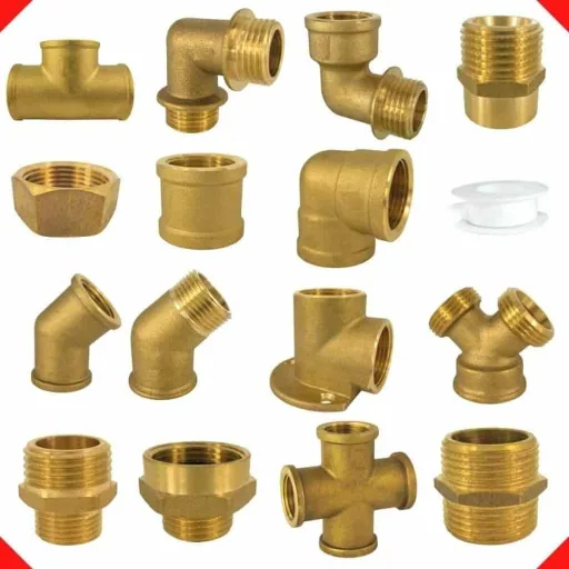 Raccord laiton, coude laiton 90°, 1/2" femelle x 1/2" mâle, raccord fileté laiton