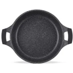 Marble casserole with black glass lid - 44 cm