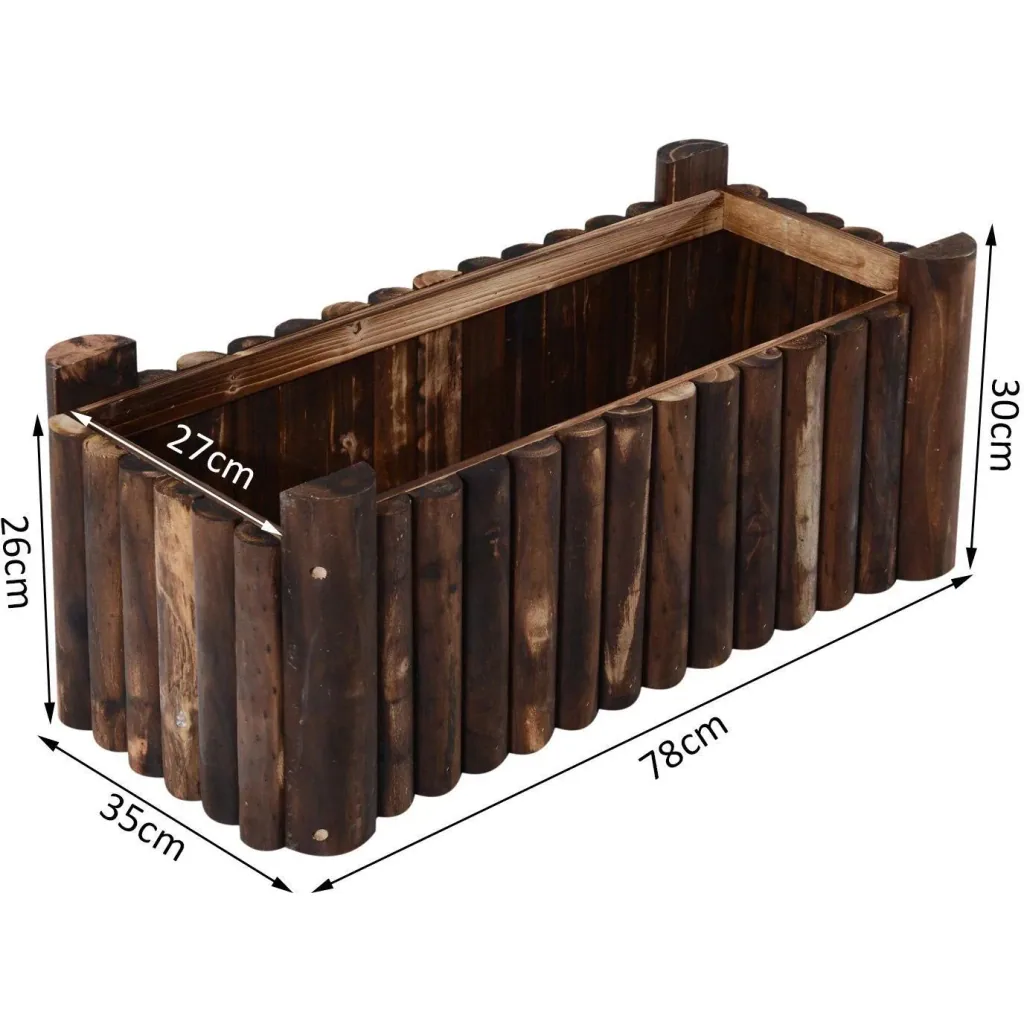 Raised bed L78 x W35 x H30cm planter vegetable bed wood