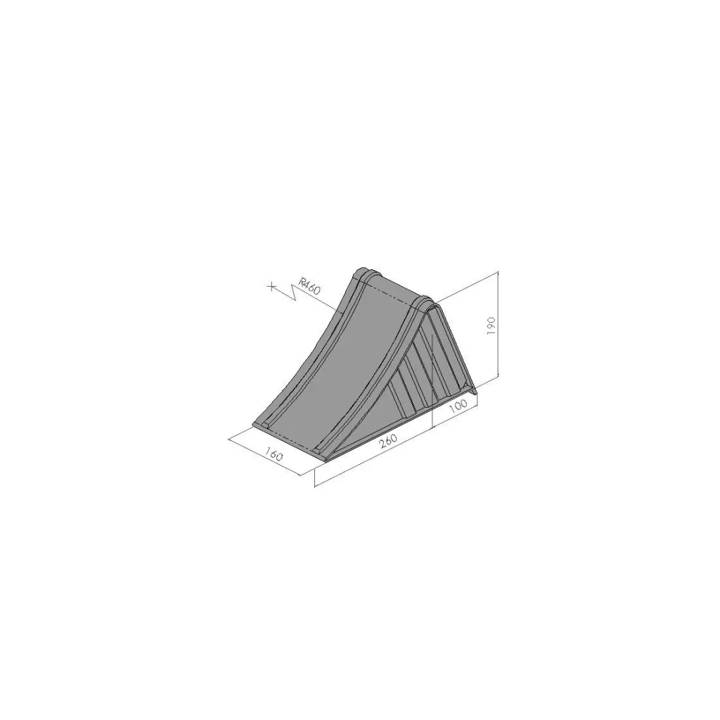 Wheel chock UK46, 5,000 kg wheel load