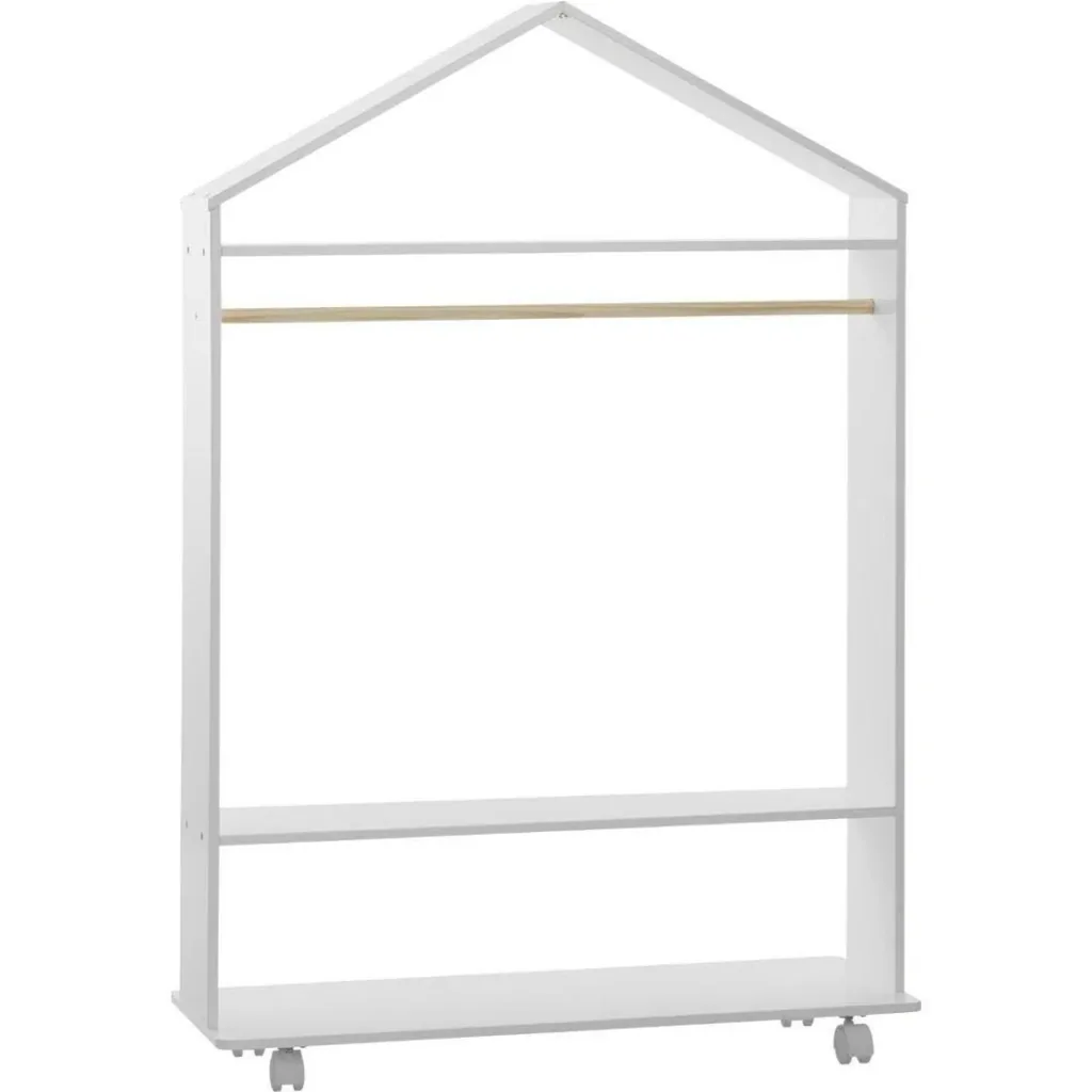 Clothes rack on wheels - 120 x 80.5 x 36 cm - White
