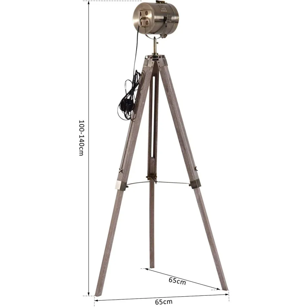 Floor lamp tripod 100-140cm E14 bronze