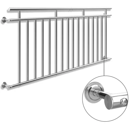 French balcony railing SS 90x225cm