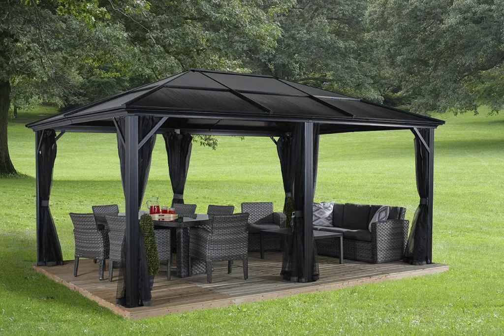 Pavillon en aluminium Sojag Meridien, anthracite – avec moustiquaires