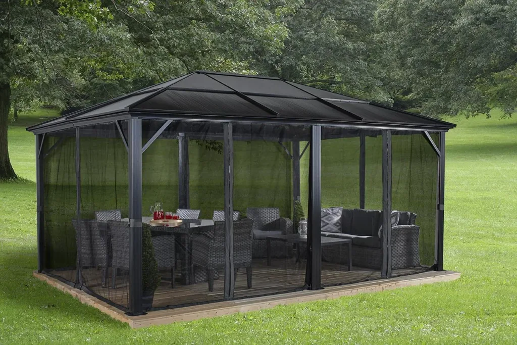Pavillon en aluminium Sojag Meridien, anthracite – avec moustiquaires