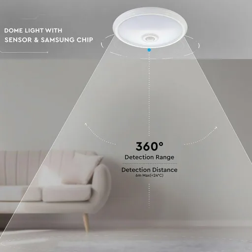 Samsung by VT-13 LED ceiling light with sensor -12W - 6400K - White