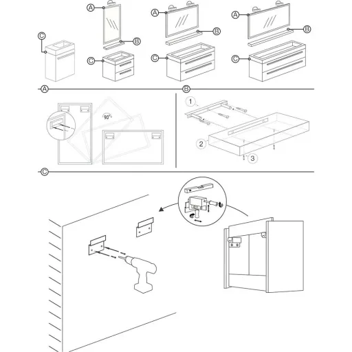 Bathroom furniture Force 100 cm - Grey