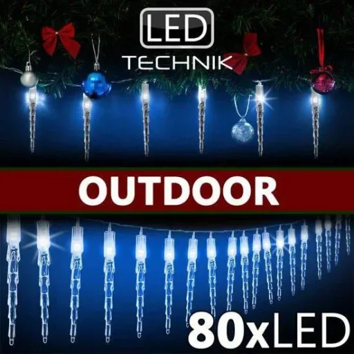 Christmas light chain icicle 80 LED 13m