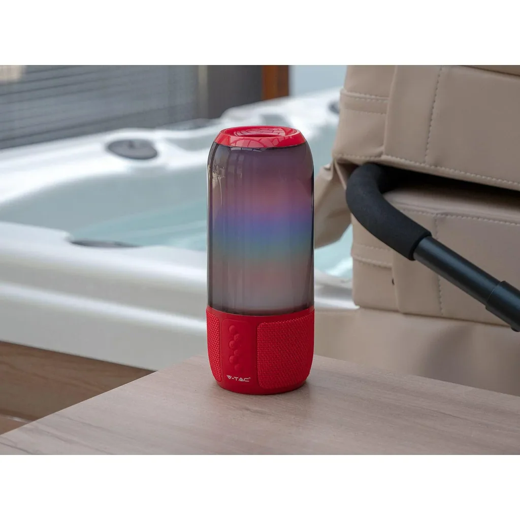 VT-7456 Bluetooth speaker with RGB lighting - 2x 3Watt - red
