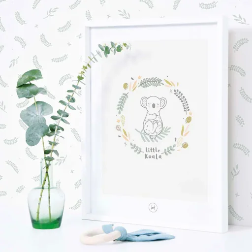Lilipinso Poster Petit koala crème vert gris