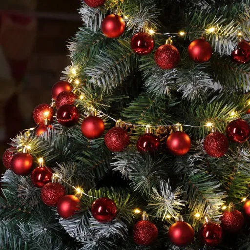 Christmas lights balls 40-LED - red - 2m