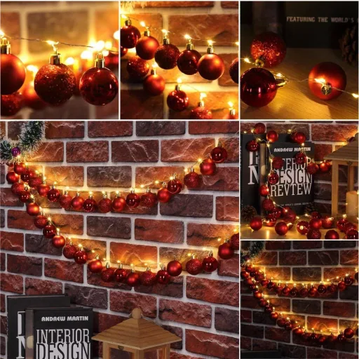 Christmas lights balls 40-LED - red - 2m
