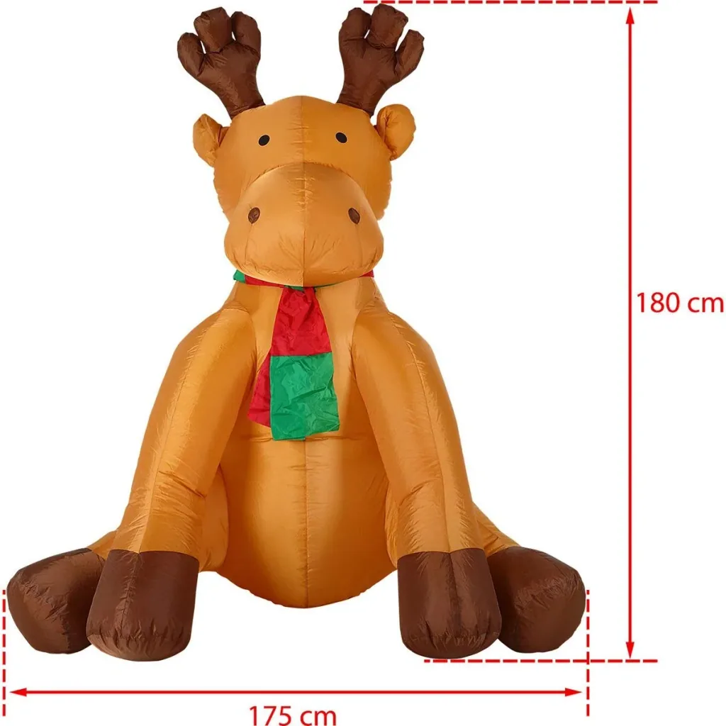Reindeer self-inflating XL 180CM including 6 LED lights