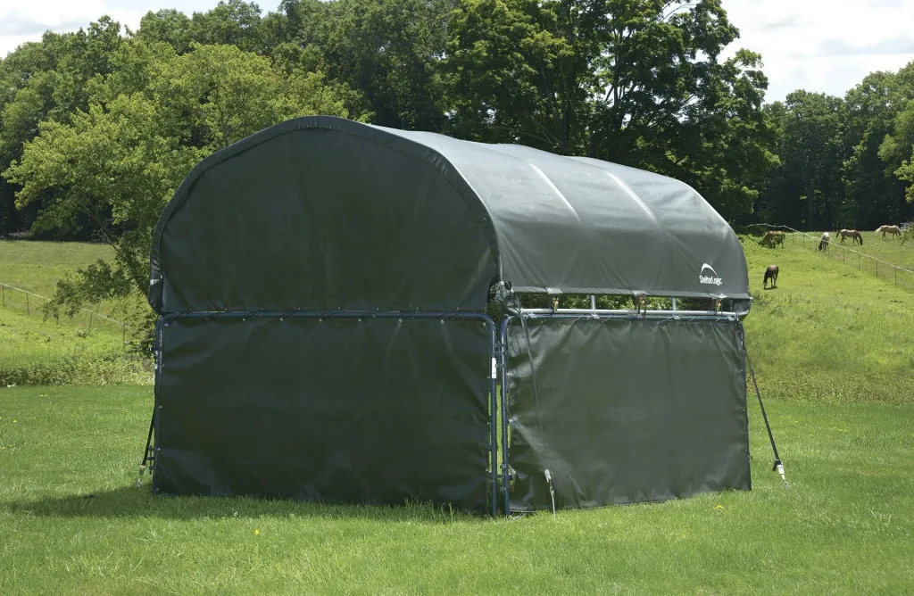 Paroi latérale pour abri de pâturage 3,7 × 1,5 m vert – 3 panneaux latéraux & paroi arrière sans cadre en acier