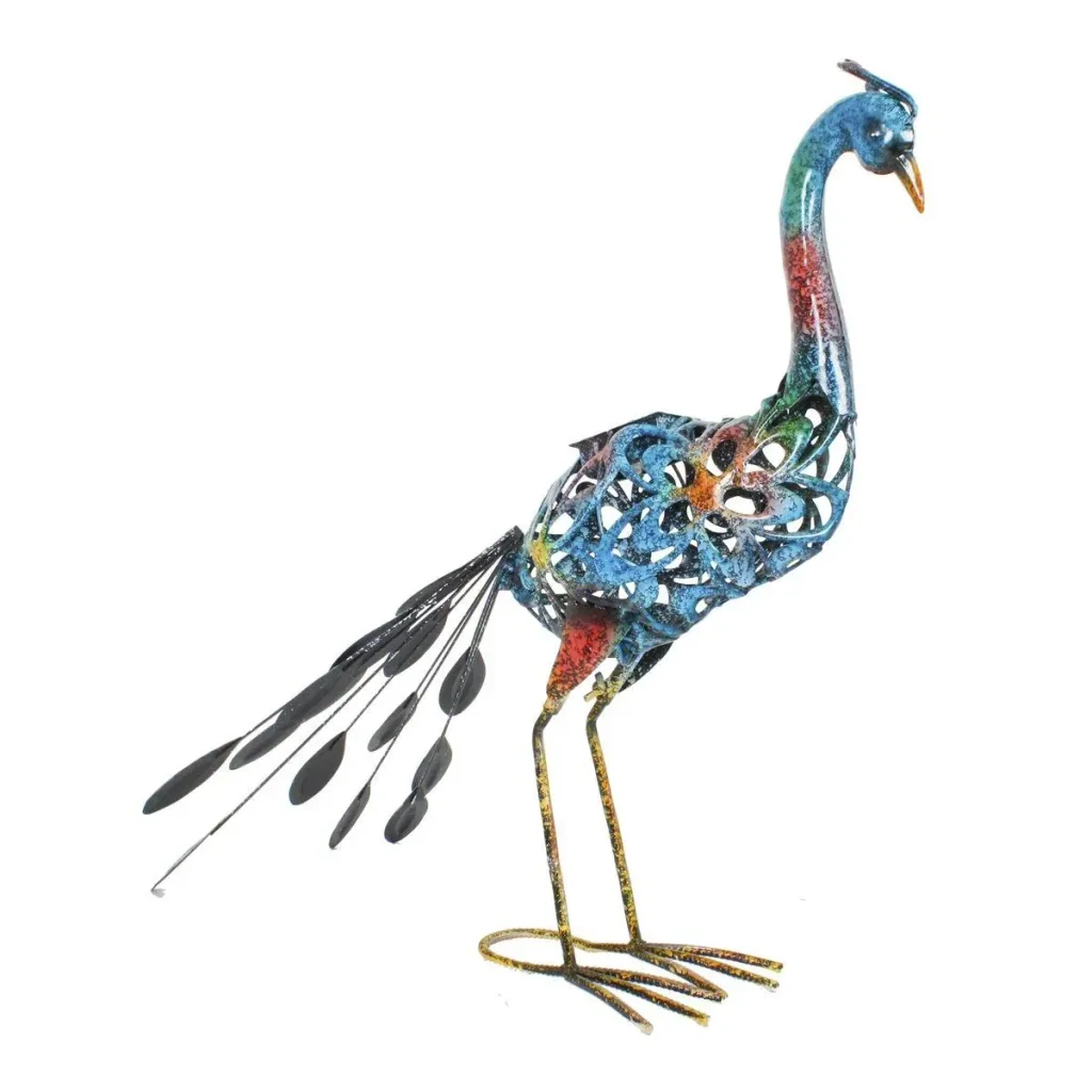 Metal decorative peacocks "Bonnie" & "Clyde" with LED lighting